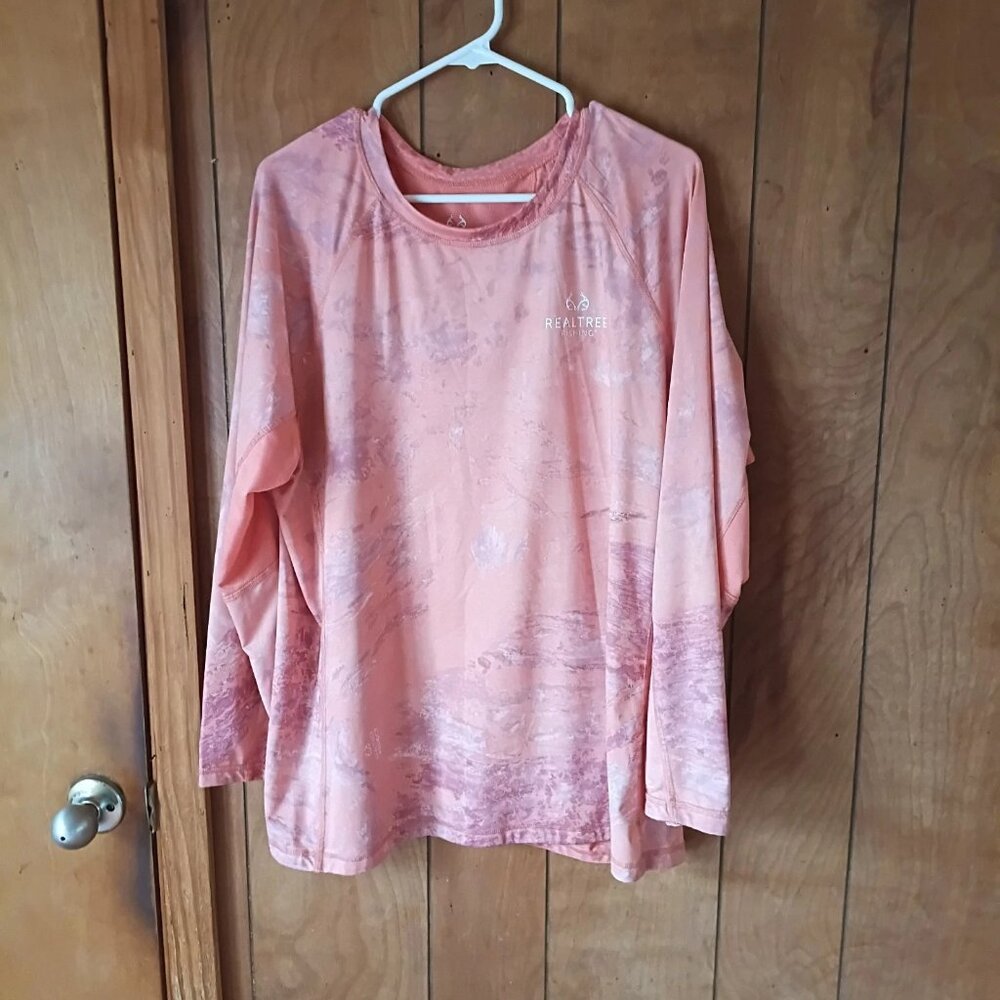 Realtree Fishing Men’s Orange Performance Long Sleeve Shirt Size 2X